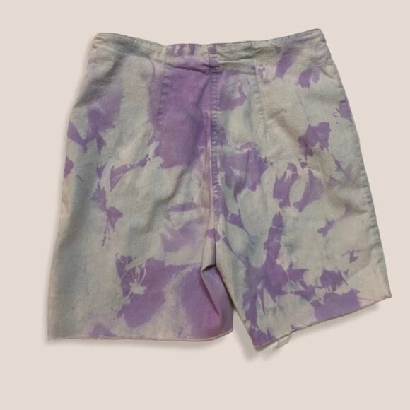 Vanilia tie dyed Raw Hem Denim Shorts 26" Waist - Picture 1 of 7